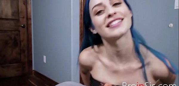  Blue Haired Sister Fucks Brother For A Challenge- Jewelz Blu